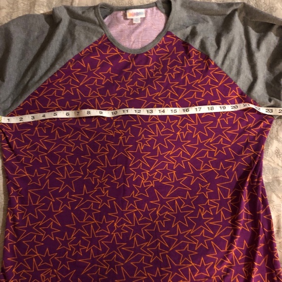 LulaRoe 3/4 Length Sleeve XL Wine / Gray / Orange - Picture 4 of 4